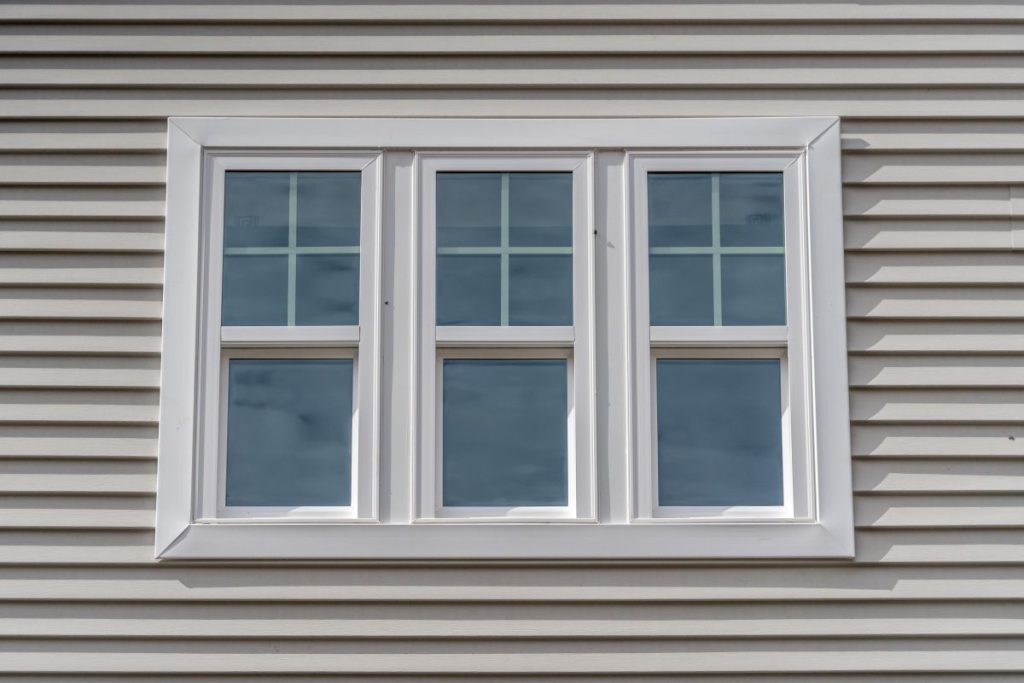 white window on a beige wall
